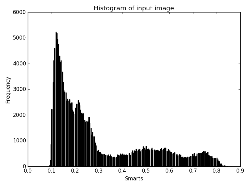 Input image histogram
